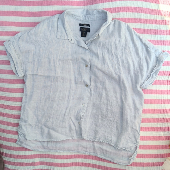 Rachel Roy Linen Light Gray Shirt - Picture 1 of 3